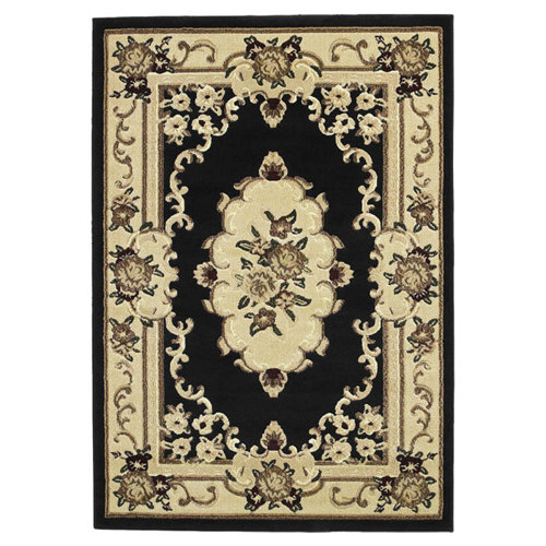 Marlow Home Co. Teppich Shaw in Beige/Schwarz & Bewertungen | Wayfair.de